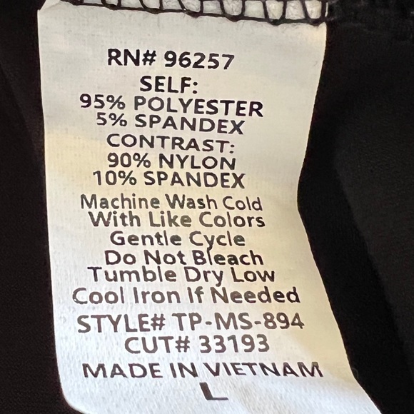 NWT PerSeption Concept Chiffon Black & Floral Top with Puff Sleeves SzL - Picture 13 of 14